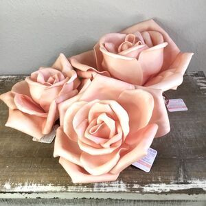 3 peach roses for wall hanging feminine fairy cottagecore fairycore